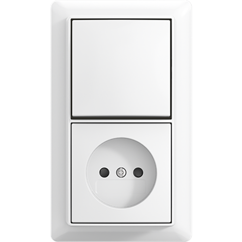 ABB Busch-Jaeger combinatie kv wis + plaat opb b-AP+ alpine wit - 9paa00000370701 - 20196854