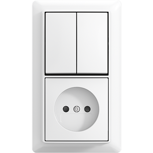 ABB Busch-Jaeger combinatie kv serie + plaat opb b-AP+ alpine wit - 9paa00000370703 - 20196856