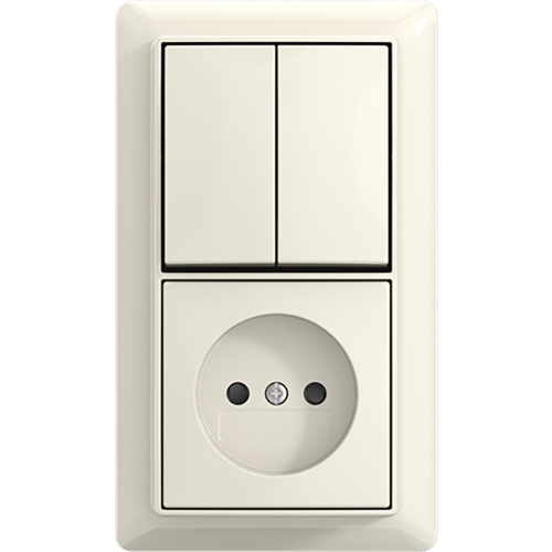 ABB Busch-Jaeger combinatie kv serie + plaat opb b-AP+ wit - 9paa00000370704 - 20196857