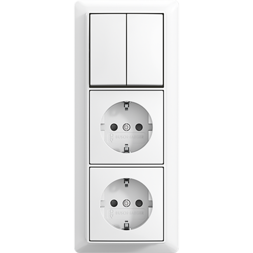 ABB Busch-Jaeger combinatie ra kv 3v wis + plaat opb b-AP+ alpine wit - 9paa00000370707 - 20196860