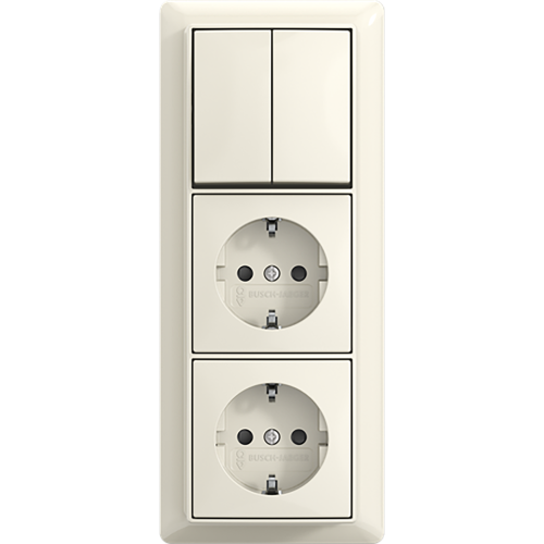 ABB Busch-Jaeger combinatie ra kv 3v wis + plaat opb b-AP+ wit - 9paa00000370708 - 20196861