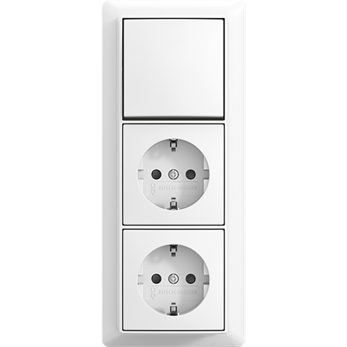 ABB Busch-Jaeger combinatie ra kv 3v serie + plaat opb b-AP+ alpine wit - 9paa00000370709 - 20196862