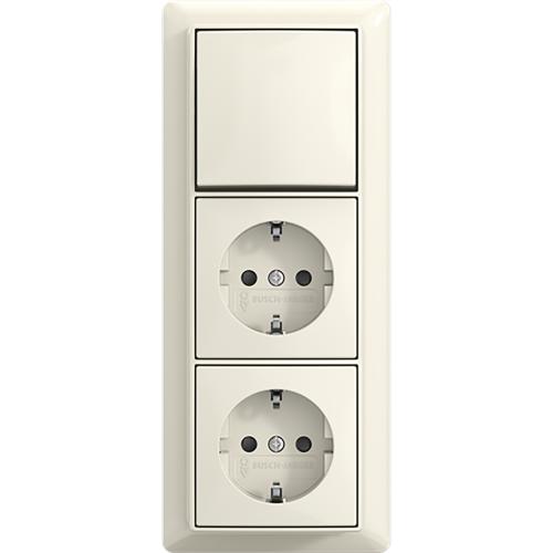 ABB Busch-Jaeger combinatie ra kv 3v serie + plaat opb b-AP+ wit - 9paa00000370710 - 20196863