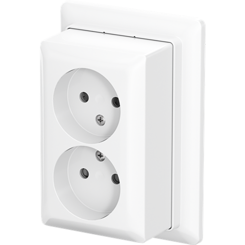 ABB Busch-Jaeger wcd kv dubbel + plaat opb b-AP+ alpine wit - 9paa00000370727 - 20196848