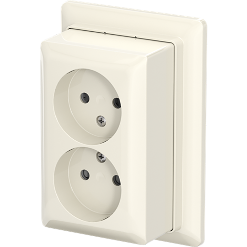 ABB Busch-Jaeger wcd kv dubbel + plaat opb b-AP+ wit - 9paa00000370728 - 20196849