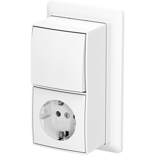 ABB Busch-Jaeger combinatie ra kv wis + plaat opb b-AP+ alpine wit - 9paa00000370729 - 20196850
