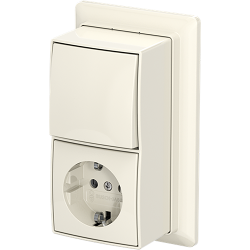 ABB Busch-Jaeger combinatie ra kv wis + plaat opb b-AP+ wit - 9paa00000370730 - 20196851