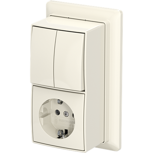 ABB Busch-Jaeger combinatie ra kv serie + plaat opb b-AP+ wit - 9paa00000370732 - 20196853