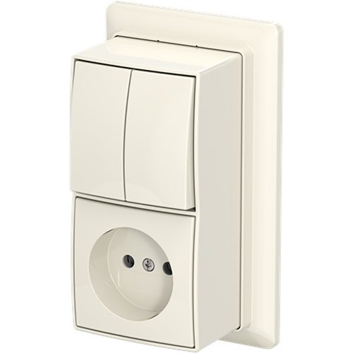ABB Busch-Jaeger combinatie kv serie + plaat opb b-AP+ wit - 9paa00000370736 - 20196857