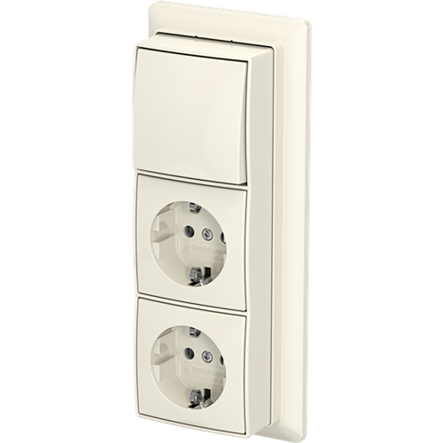 ABB Busch-Jaeger combinatie ra kv 3v wis + plaat opb b-AP+ wit - 9paa00000370740 - 20196861