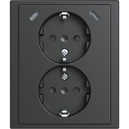ABB Busch-Jaeger wcd ra dubbel kv + USB-C/C inbouw Future antraciet - 9paa00000374230 - 20196828