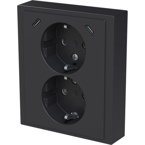 ABB Busch-Jaeger wcd ra dubbel kv + USB-C/C inbouw Future antraciet - 9paa00000374231 - 20196828