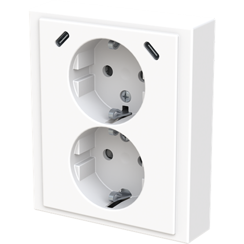 ABB Busch-Jaeger wcd ra dubbel kv + USB-C/C inbouw Future studiowit - 9paa00000374234 - 20196829