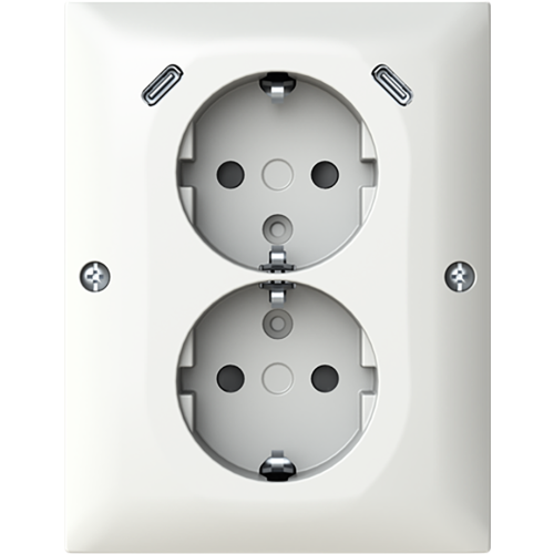 ABB Busch-Jaeger wcd ra dubbel kv + USB-C/C hoekmontage Balance alpinwit - 9paa00000374239 - 20196831