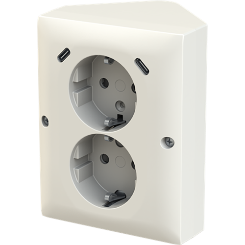 ABB Busch-Jaeger wcd ra dubbel kv + USB-C/C hoekmontage Balance alpinwit - 9paa00000374240 - 20196831