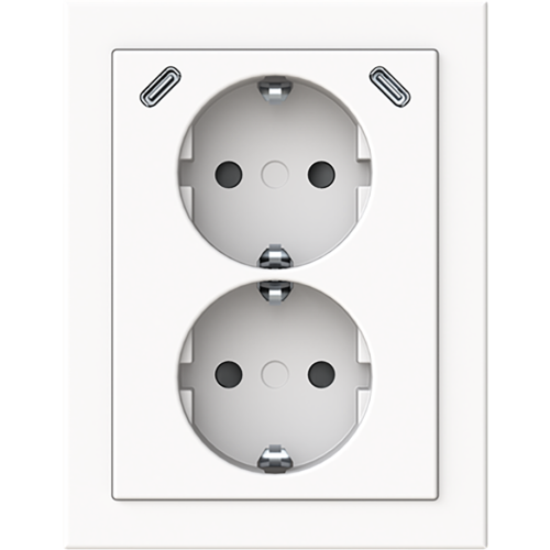 ABB Busch-Jaeger wcd ra dubbel kv + USB-C/C hoekmontage Future studiowit - 9paa00000374242 - 20196832