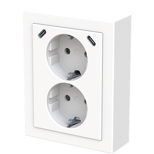 ABB Busch-Jaeger wcd ra dubbel kv + USB-C/C hoekmontage Future studiowit - 9paa00000374243 - 20196832