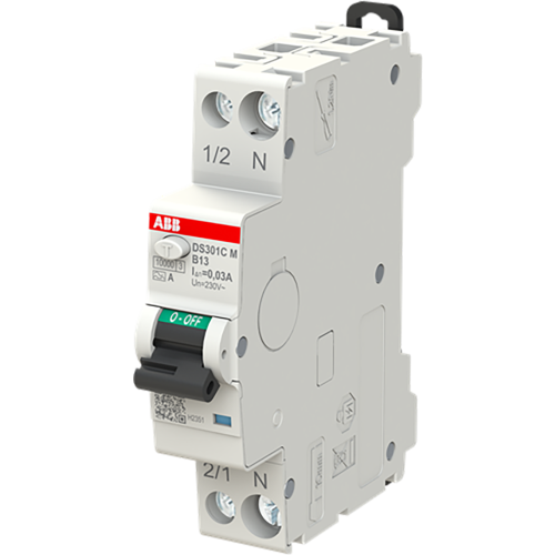 ABB Componenten DS301CM B13 A30 Compact DS301CM 1P+N 13A B 30mA A 6kA - 9paa00000374297 - 20202510