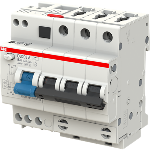 ABB Componenten Differentieelautomaat DS202 3P B32 30mA 6kA Type A - 9paa00000388647 - 20196908