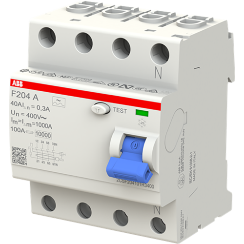 ABB aardlekschakelaar 40a 4p F204 A-40/0.3 - 9paa00000397370 - 6510145