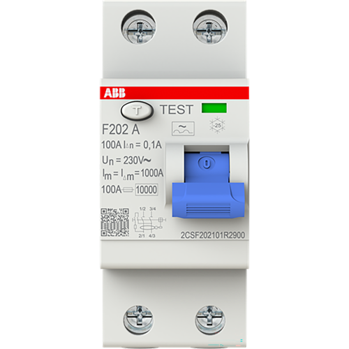 ABB Componenten Aardlekschakelaar 2P, 100A, 100mA, A type - 9paa00000397564 - 20123940