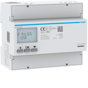 HAGER kwh meter 3-fase 3x125a 6mod ECP310D - A03bbc9f691f4525d50aabb229281a41 - 11006666
