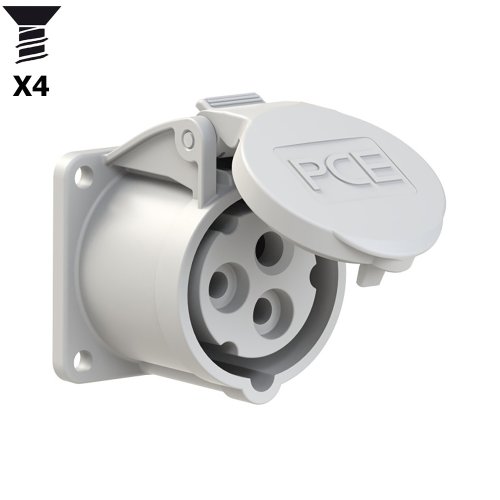PCE CEE inbouw wcd recht 16A 3p >50-250V DC 3h grijs IP54 flens 55x55mm vg - A40ef102bcc85f92accf6f7b7d1146d4 - 20158247