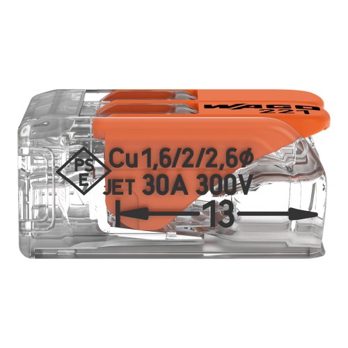 WAGO 2v verb.klem met clip 6mm&sup2; a 50 stuks 221-612 - B0004144 440a 40be b380 a4498b975fff - 5035762