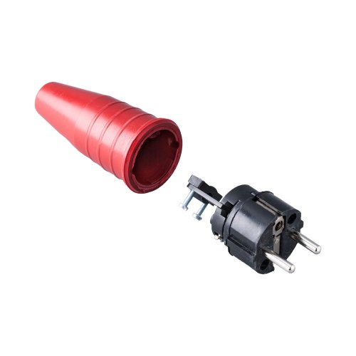 Keraf Volrubber contactstop 16A 250V~ bus/randaarde greep rood - B2fe3ec041cd11469a45b3c94a3c7d46 - 20212226