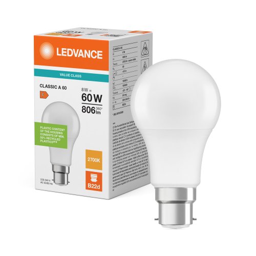 OSRAM led lamp B22 8.5 watt 2700k 230v 806 lm - B3aa40e9e848176951cda68d92daa116 - 11004638