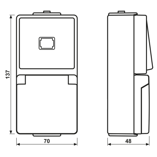 Jung Combinatie wandcontactdoos - Bm 671w - 20014902