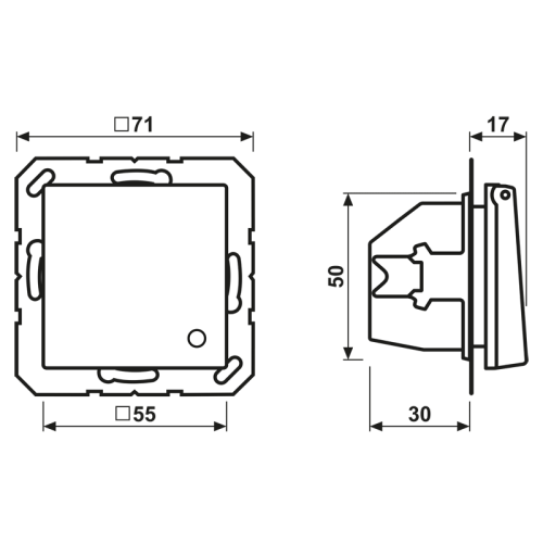 Jung Wcd. A500 rood slagv.klapd.& contr.lamp - Bm a1520bfklko - 20015275