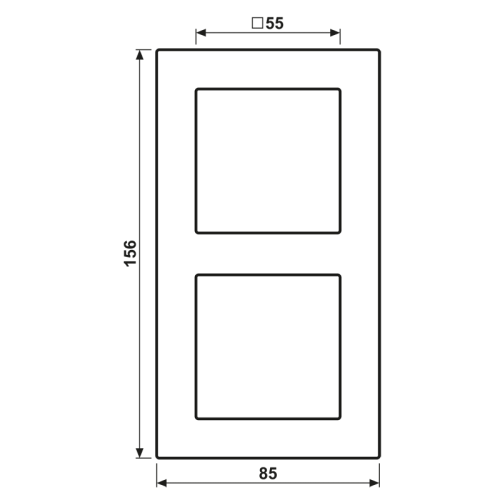 JUNG afdekraam 2v grafiet zwart A5582BFSWM - Bm a5582bf - 3439121