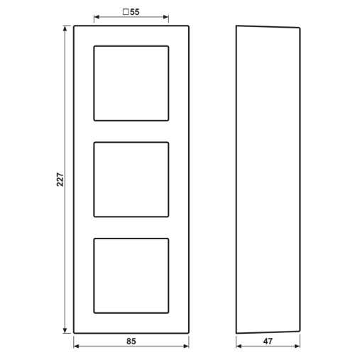 Jung Opbouwkap A550 grafietzwart mat 3-voudig - Bm a5583bfa - 20015849