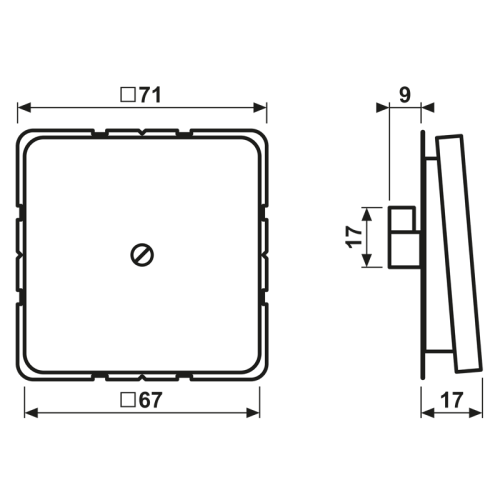 Jung Afdekking CD500 lichtgrijs v.kabelinv. - Bm cd590a - 20018068