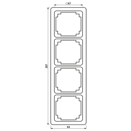 Jung Afdekraam CD-plus zwart 4-voudig - Bm cdp584 - 20018338