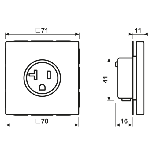 Jung Wcd.LS-Dark US-Nema 20A - Bm ls521 20 - 20016656