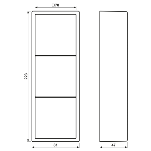 Jung Opbouwkap LS 3-voudig, lichtgrijs - Bm ls583a - 20019449