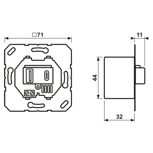 Jung USB 1xA en 1xC laadcontactds. alpine wit - Bm usb15ca - 20020603