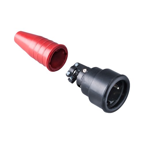 Keraf Volrubber koppelcontactstop 16A 250V~ randaarde greep rood - Cb77492bda291ff52985180e09923fa5 - 20157469
