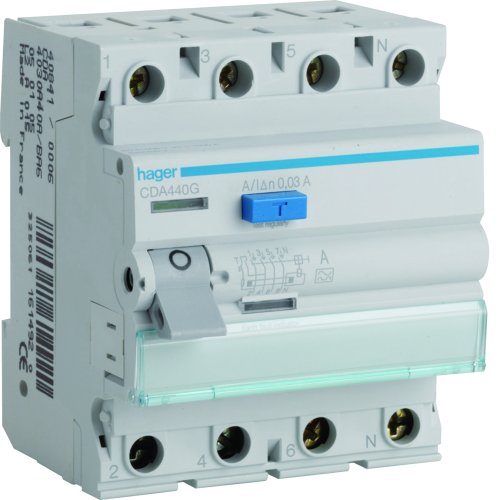 HAGER aardlekschakelaar 0,03a 3p+n 40a CDA440G - Cda440g - 8411539
