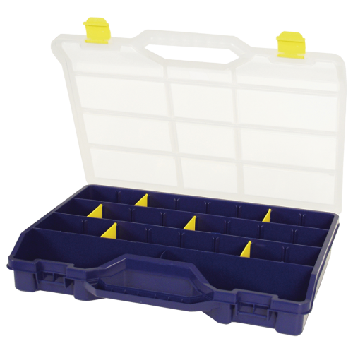 TAYG ass. doos leeg groot geel/blauw 460x350x81mm 26 vakken - Dbb80df3 ee5d 438b 833a f46749e9d543 - 332298