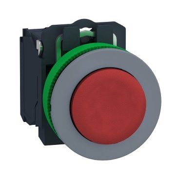 Schneider Electric flush mounted red projecting pushbutton 1NC screw clamp cp grey - E84dd3a41e82bb1c36bdfe1de8714f2c - 20084172