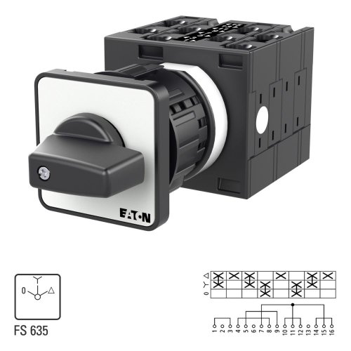 Eaton Sterdriehoekschakelaar, Contacten: 8, 32 A, Frontplaat: 0-Y-D, 60 &deg;, v - Eaton 000721 l1 - 20056015
