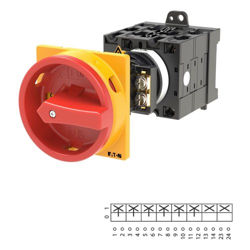 Eaton Hoofdschakelaar, 6-polig + 2MC, 32 A, NOOD-UIT-functie, 90 &deg;, tussenbo - Eaton 002682 l1 - 20056107
