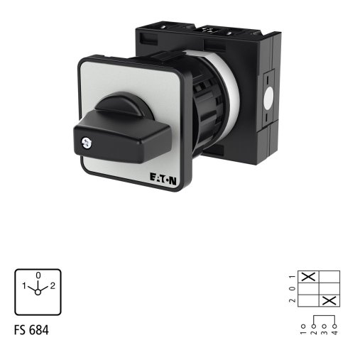 Eaton Omschakelaar, Contacten: 2, 32 A, Frontplaat: 1-0-2, 60 &deg;, vast, eenga - Eaton 003072 l1 - 20056109