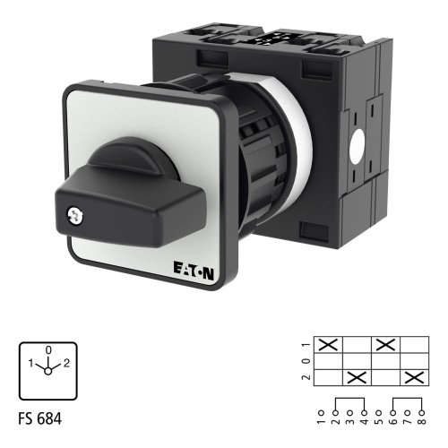 Eaton Omschakelaar, Contacten: 4, 32 A, Frontplaat: 1-0-2, 60 &deg;, vast, eenga - Eaton 003075 l1 - 20056110