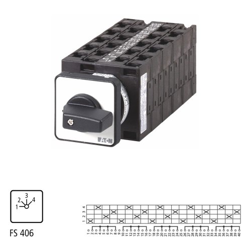 Eaton Stappenschakelaar, Contacten: 20, 32 A, Frontplaat: 1-4, 45 &deg;, vast, i - Eaton 003837 l1 - 20056124