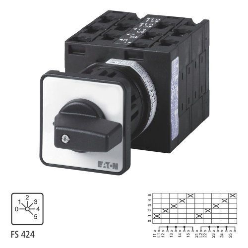 Eaton Stappenschakelaar, Contacten: 10, 32 A, Frontplaat: 0-5, 45 &deg;, vast, e - Eaton 004035 l1 - 20056125