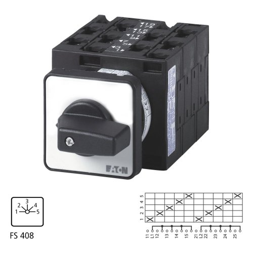 Eaton Stappenschakelaar, Contacten: 10, 32 A, Frontplaat: 1-5, 45 &deg;, vast, i - Eaton 004038 l1 - 20056126